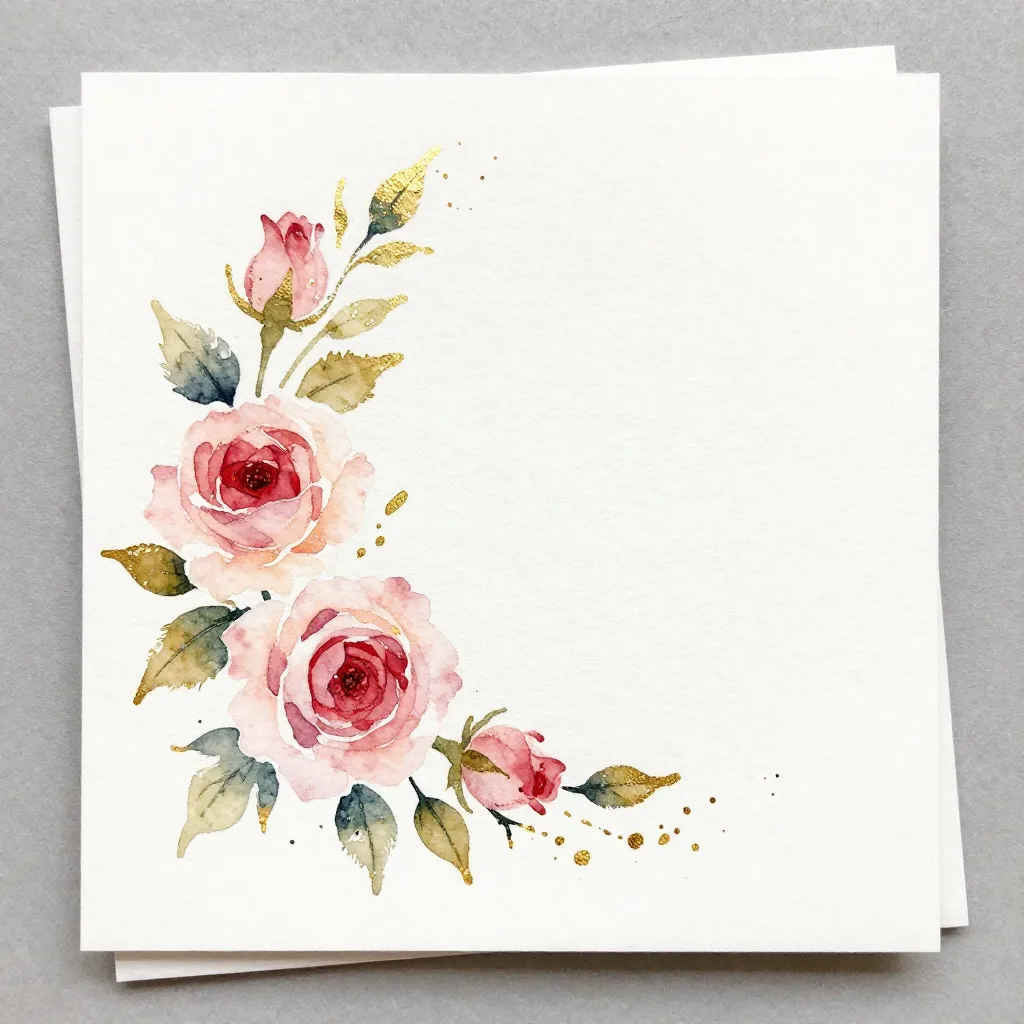 Watercolor anniversary greeting card